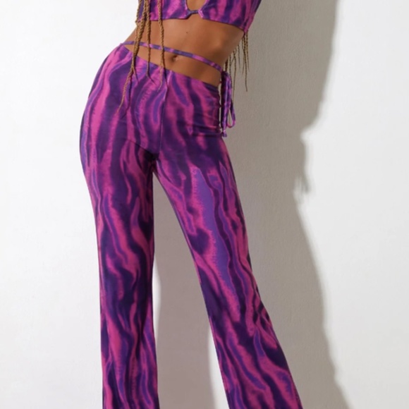 Motel Rocks Pants - Motel Rocks Mesh Flared Pants: Eda Trouser